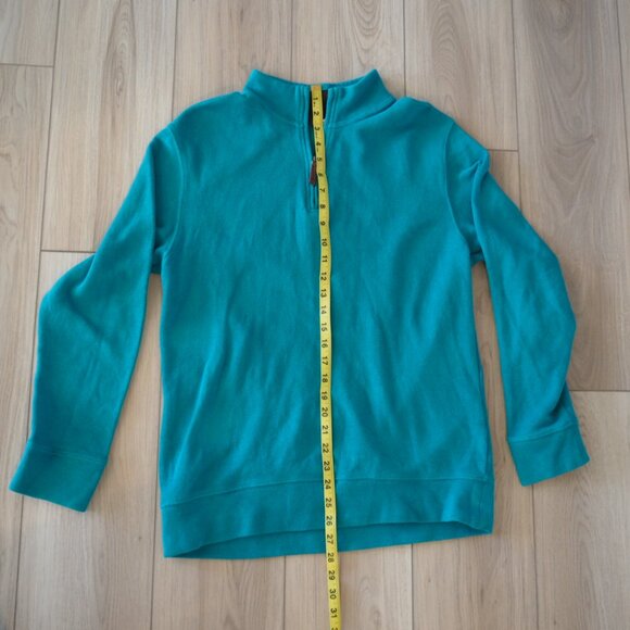 Lands' End Teal Quarter Zip Long Sleeve Jacket Size Small 100% Cotton - Picture 9 of 9